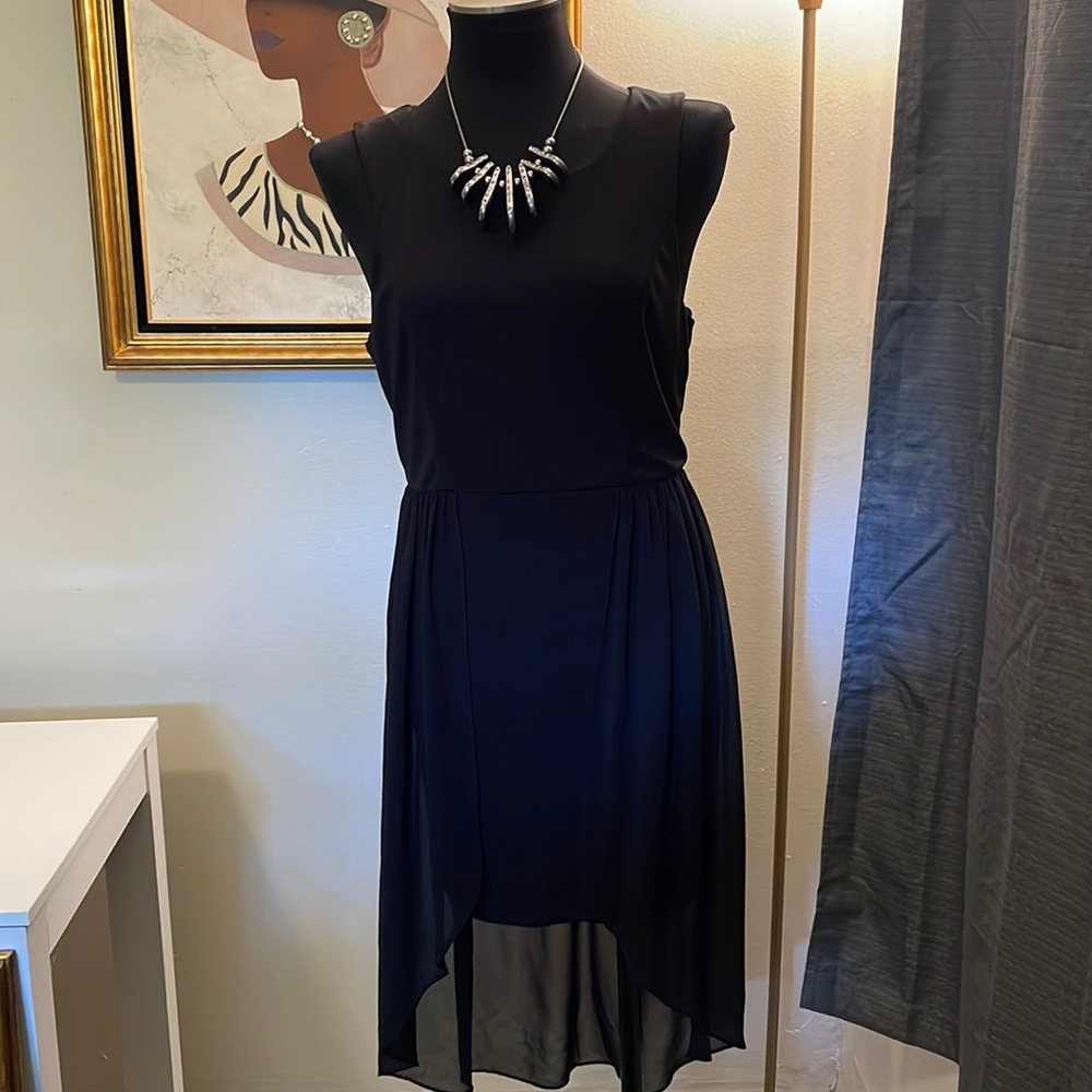 Sleeveless black dress (necklace not included)